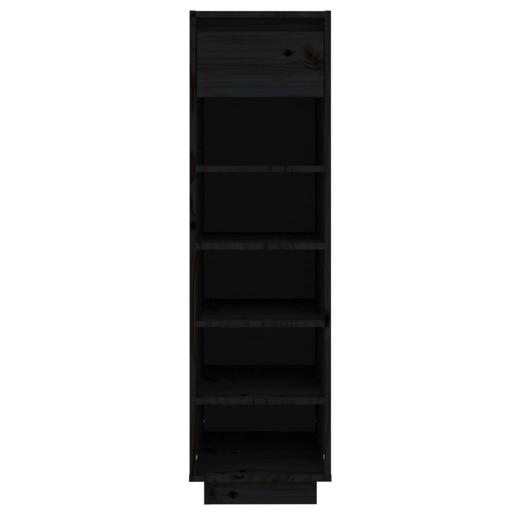 Schoenenkast 30X34X05 Cm Massief Grenenhout Zwart