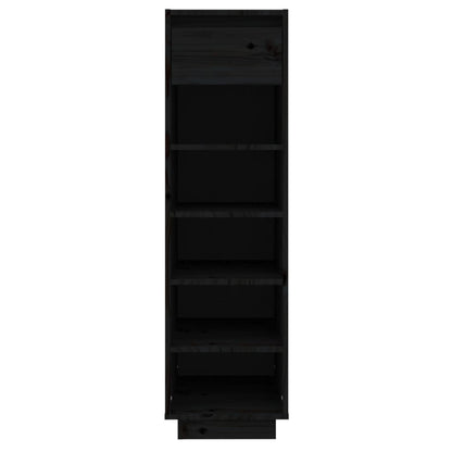 Schoenenkast 30X34X05 Cm Massief Grenenhout Zwart