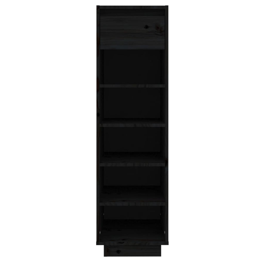 Schoenenkast 30X34X05 Cm Massief Grenenhout Zwart