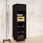 Schoenenkast 30x34x105 cm massief grenenhout zwart