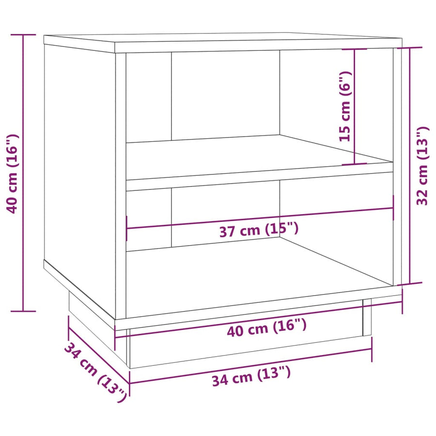 Nachtkastjes 40X34X40 Cm Massief Grenenhout 2 Honingbruin
