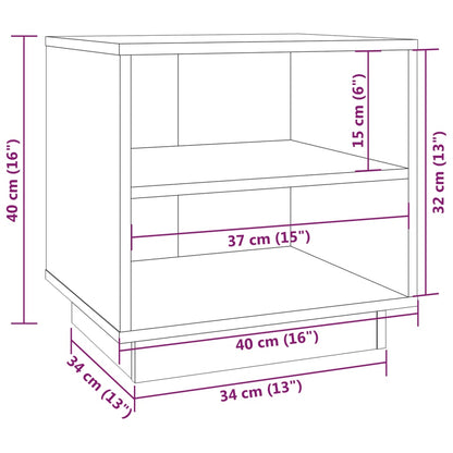 Nachtkastjes 40X34X40 Cm Massief Grenenhout 2 Zwart