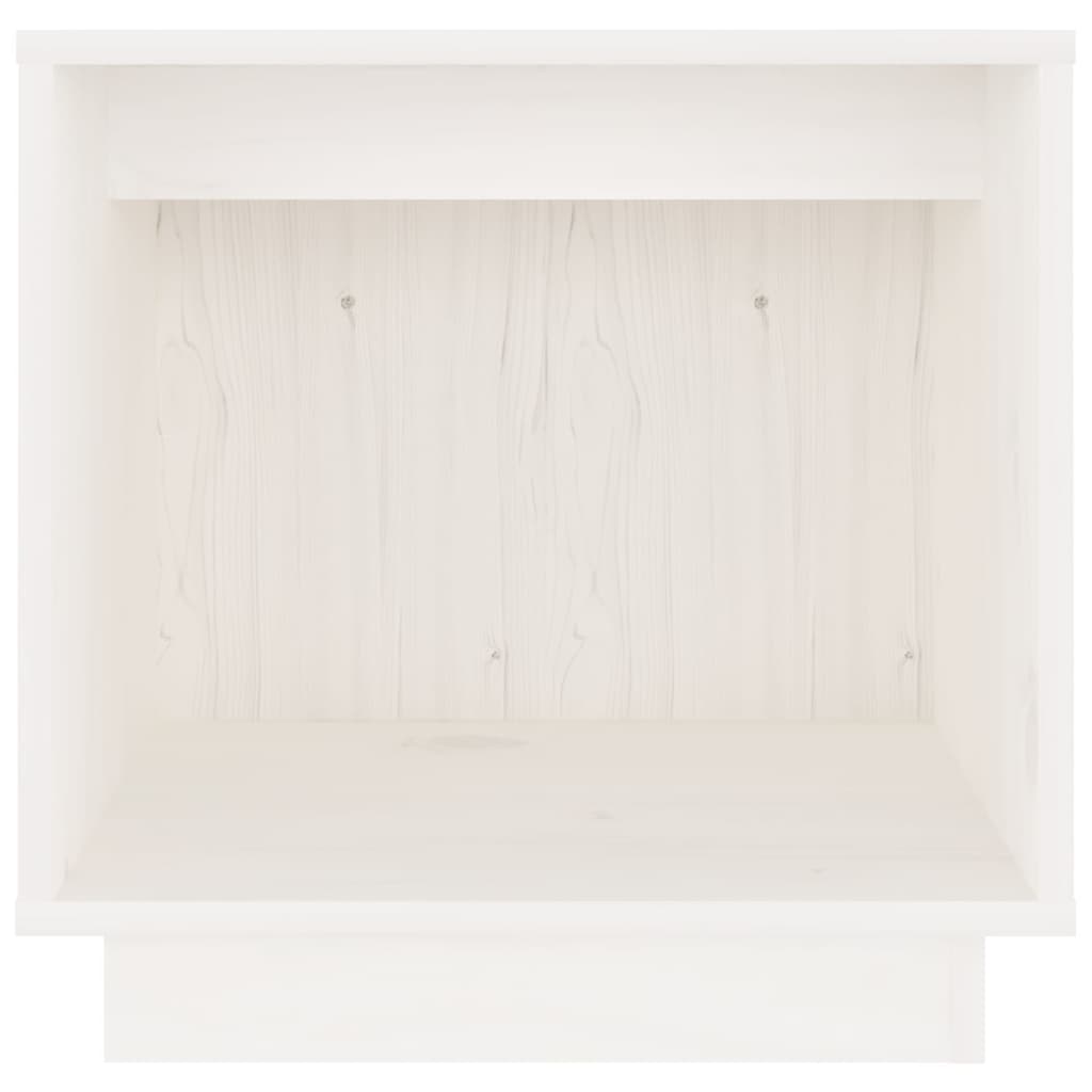 Nachtkastje 40X30X40 Cm Massief Grenenhout 1 Wit