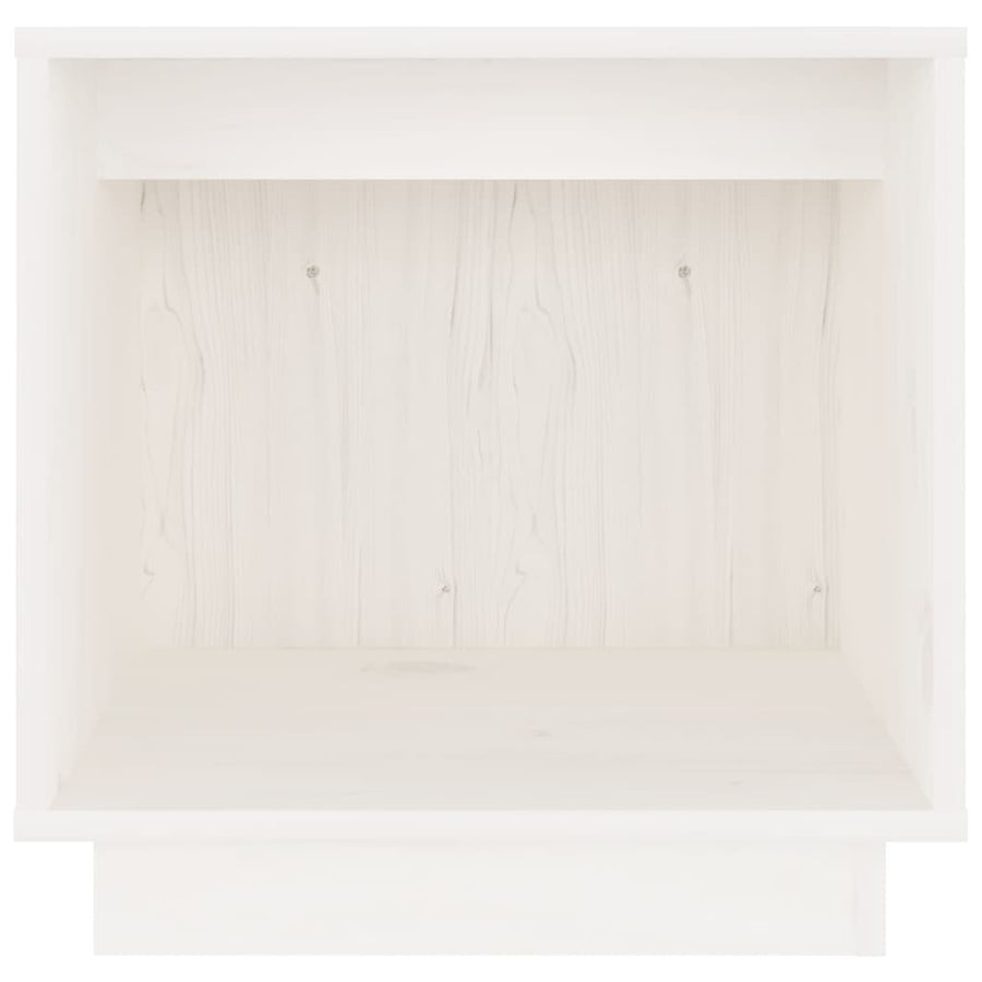 Nachtkastje 40X30X40 Cm Massief Grenenhout 1 Wit