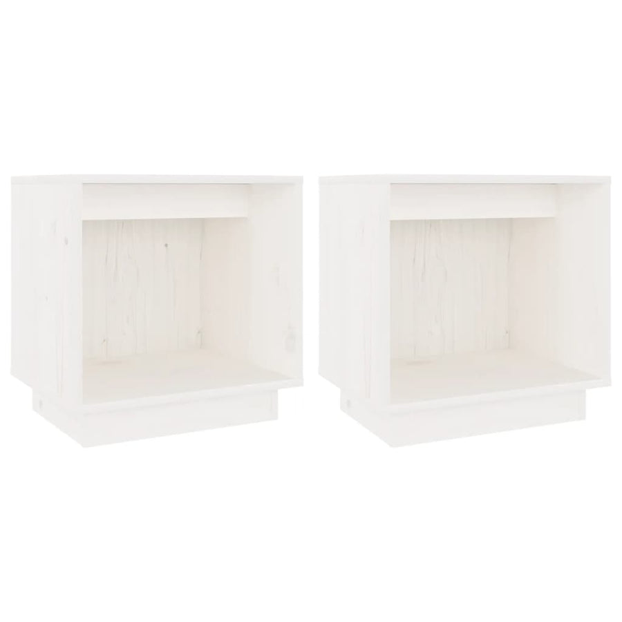 Nachtkastjes 40X30X40 Cm Massief Grenenhout 2 Wit