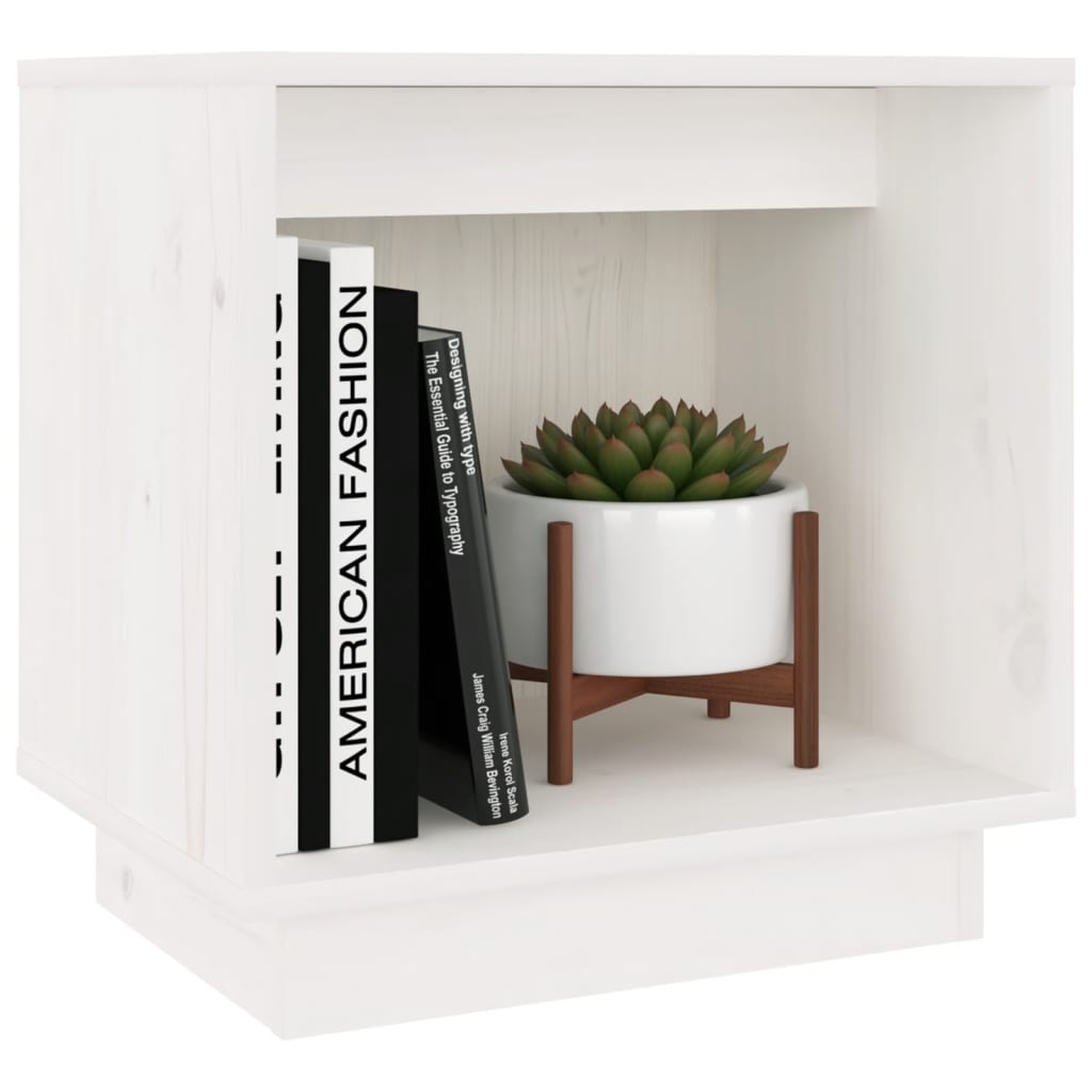 Nachtkastjes 40X30X40 Cm Massief Grenenhout 2 Wit