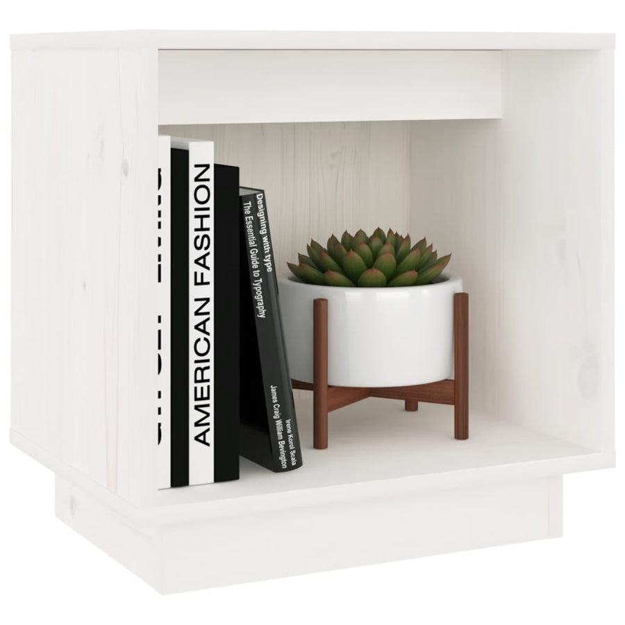 Nachtkastjes 40X30X40 Cm Massief Grenenhout 2 Wit