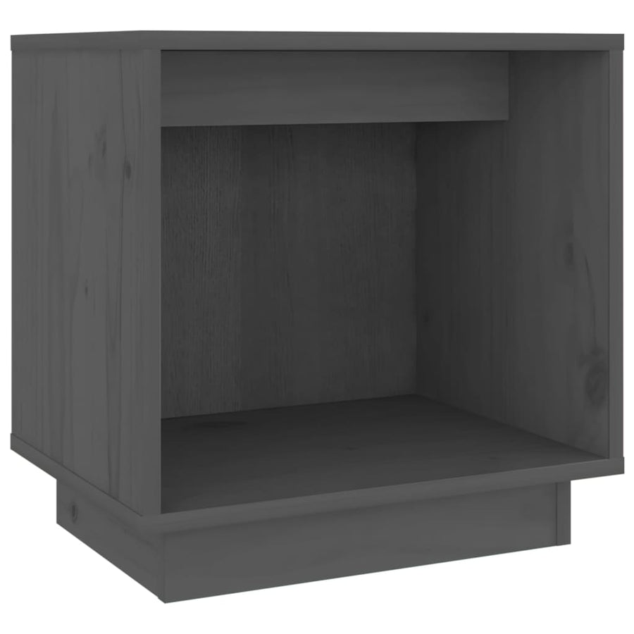 Nachtkastje 40X30X40 Cm Massief Grenenhout 1 Grijs