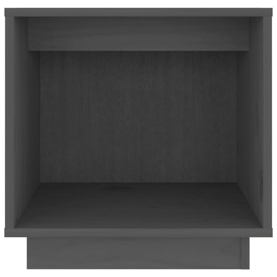 Nachtkastje 40X30X40 Cm Massief Grenenhout 1 Grijs