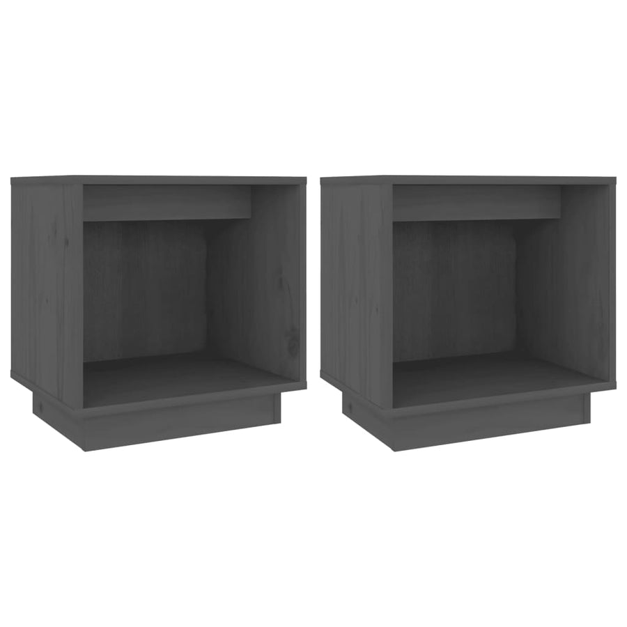 Nachtkastjes 40X30X40 Cm Massief Grenenhout 2 Grijs