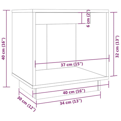 Nachtkastjes 40X30X40 Cm Massief Grenenhout 2 Grijs
