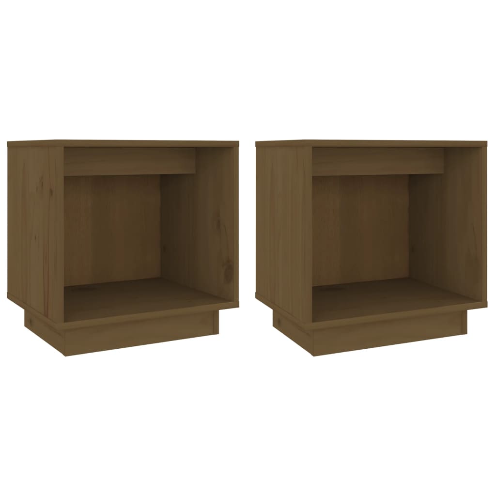 Nachtkastjes 40X30X40 Cm Massief Grenenhout 2 Honingbruin