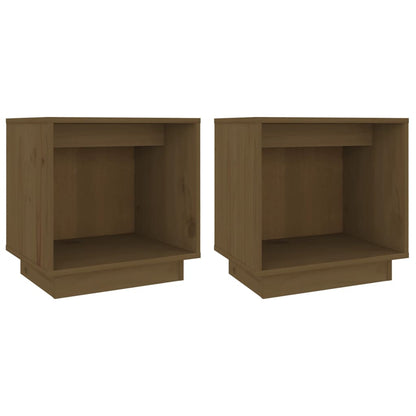 Nachtkastjes 40X30X40 Cm Massief Grenenhout 2 Honingbruin