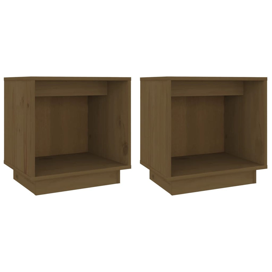 Nachtkastjes 40X30X40 Cm Massief Grenenhout 2 Honingbruin