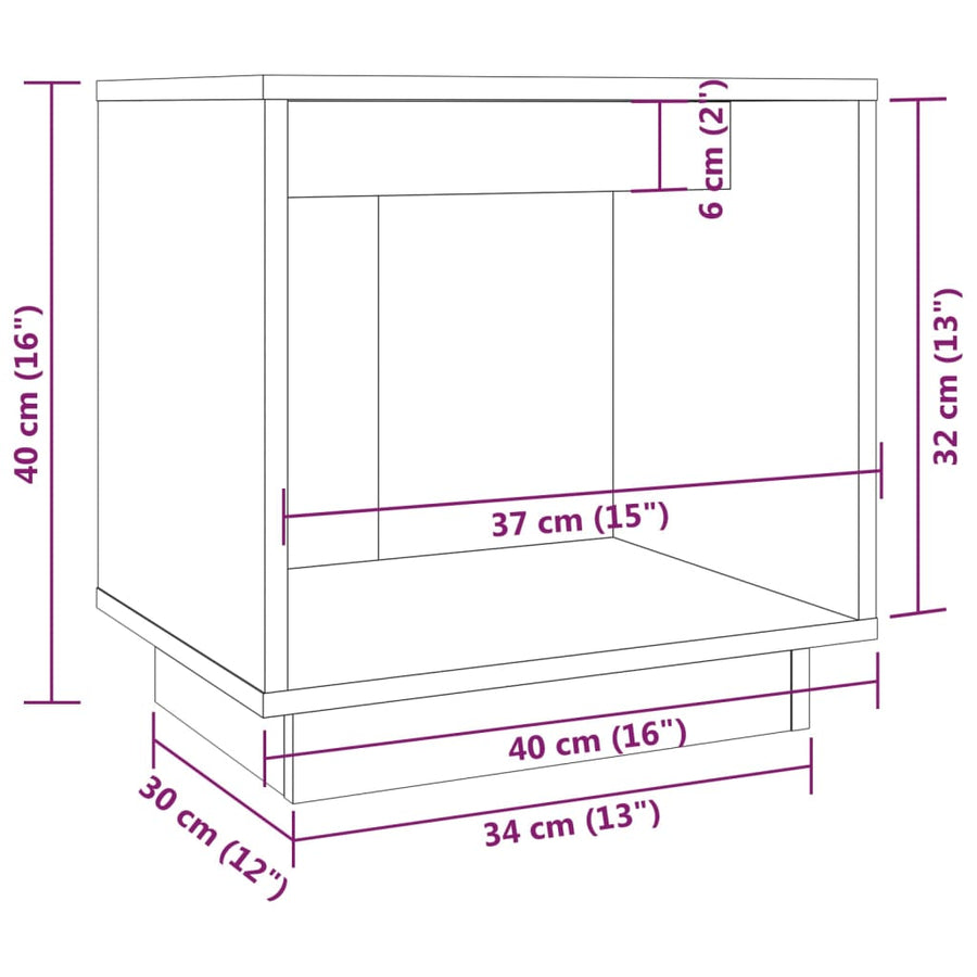 Nachtkastjes 40X30X40 Cm Massief Grenenhout 2 Honingbruin