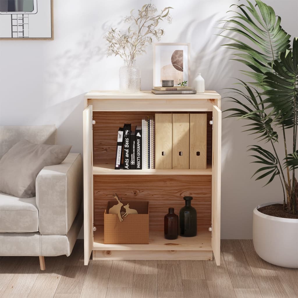 Dressoir 60X34X75 Cm Massief Grenenhout Naturel