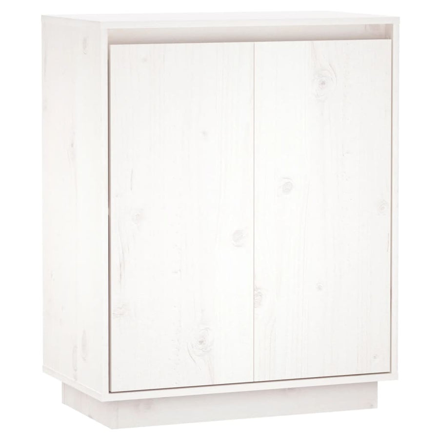 Dressoir 60x34x75 cm massief grenenhout wit Wit