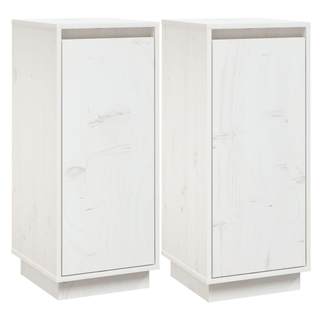 Dressoirs 31,5X34X75 Cm Massief Grenenhout 2 Wit