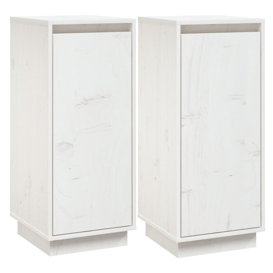 Dressoirs 31,5X34X75 Cm Massief Grenenhout 2 Wit