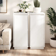 Dressoir massief grenenhout wit 31,5x34x75 cm 2 stuks
