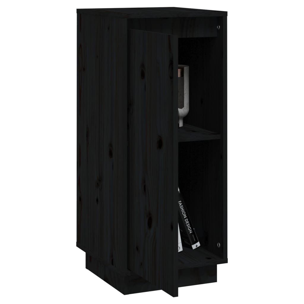 Dressoirs 31,5X34X75 Cm Massief Grenenhout 2 Zwart