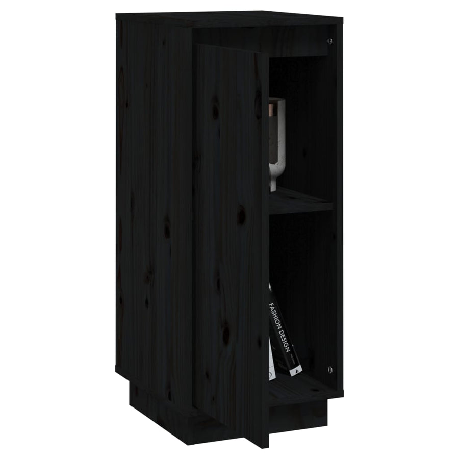 Dressoirs 31,5X34X75 Cm Massief Grenenhout 2 Zwart