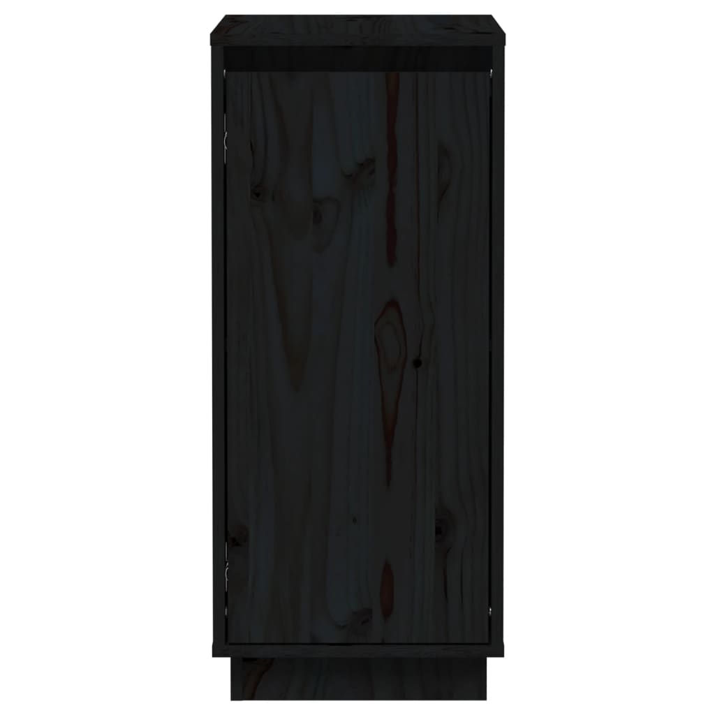 Dressoirs 31,5X34X75 Cm Massief Grenenhout 2 Zwart