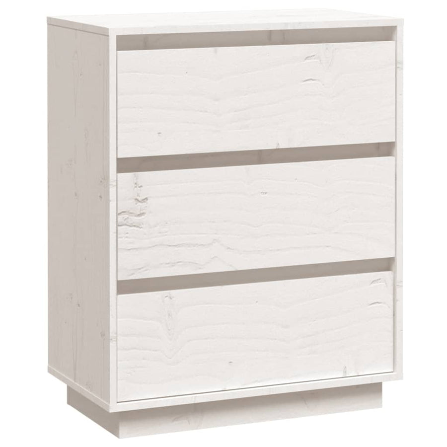 Dressoir 60x34x75 cm massief grenenhout wit Wit