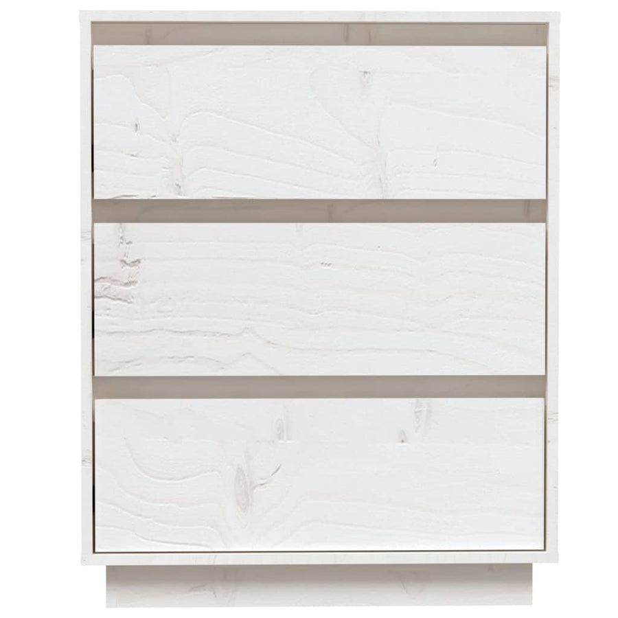 Dressoir 60x34x75 cm massief grenenhout wit Wit