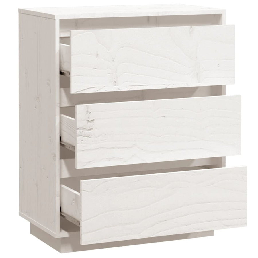 Dressoir 60x34x75 cm massief grenenhout wit Wit
