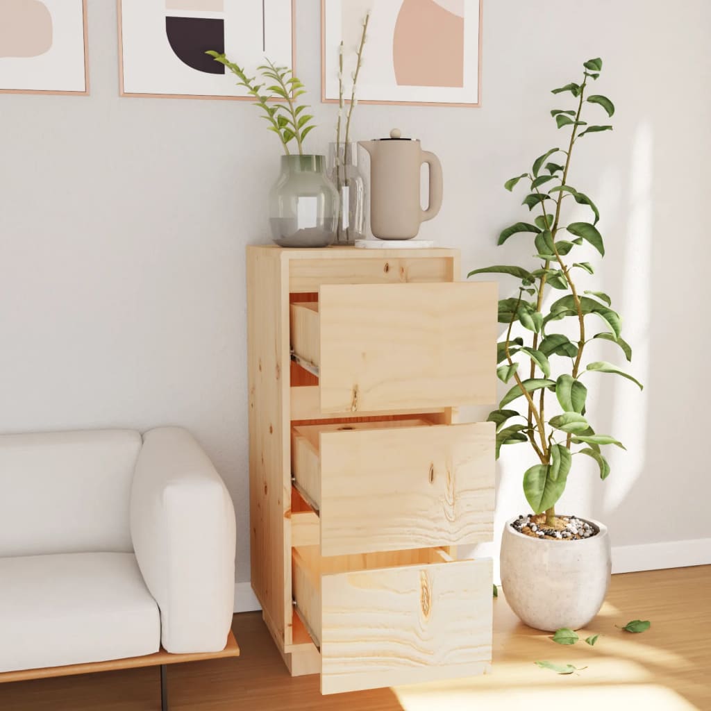Dressoir 32X34X75 Cm Massief Grenenhout 1 Naturel