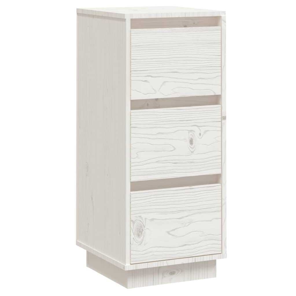 Dressoir 32x34x75 cm massief grenenhout wit 1 Wit