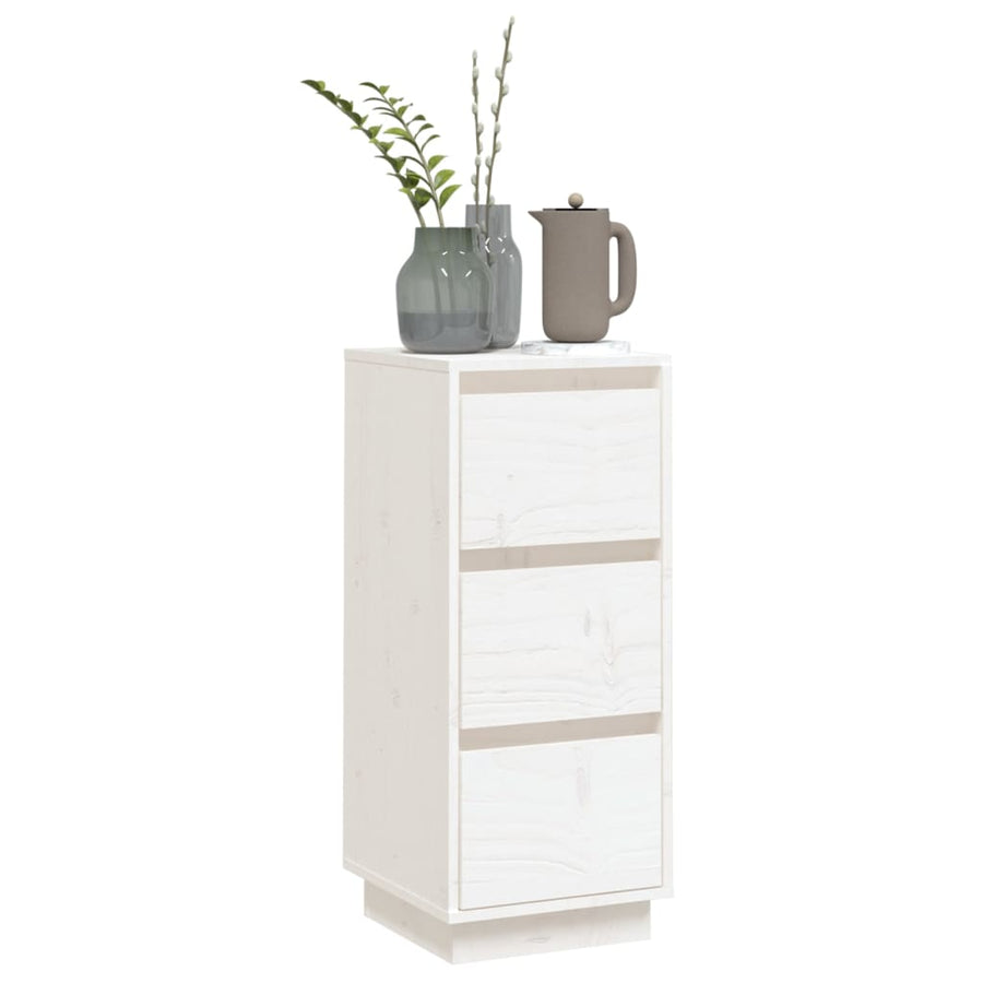 Dressoir 32x34x75 cm massief grenenhout wit 1 Wit