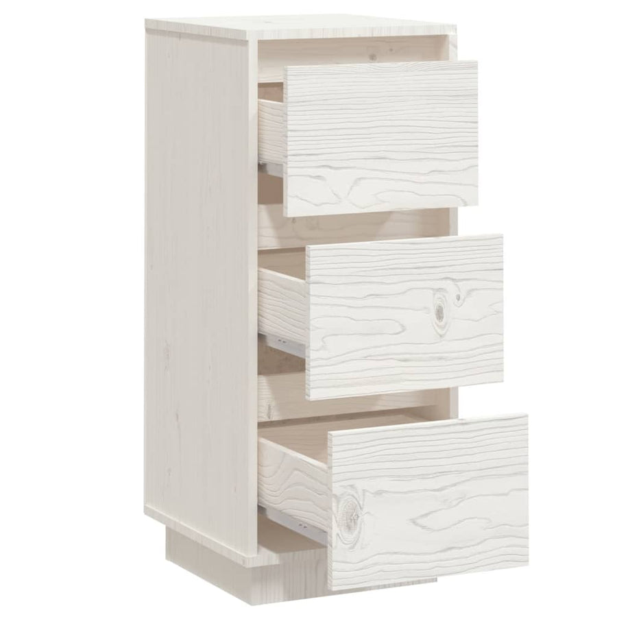 Dressoir 32x34x75 cm massief grenenhout wit 1 Wit