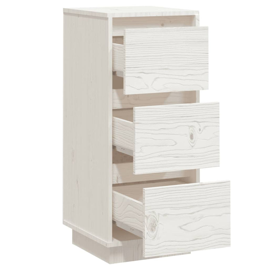 Dressoirs 2 st 32x34x75 cm massief grenenhout wit 2 Wit