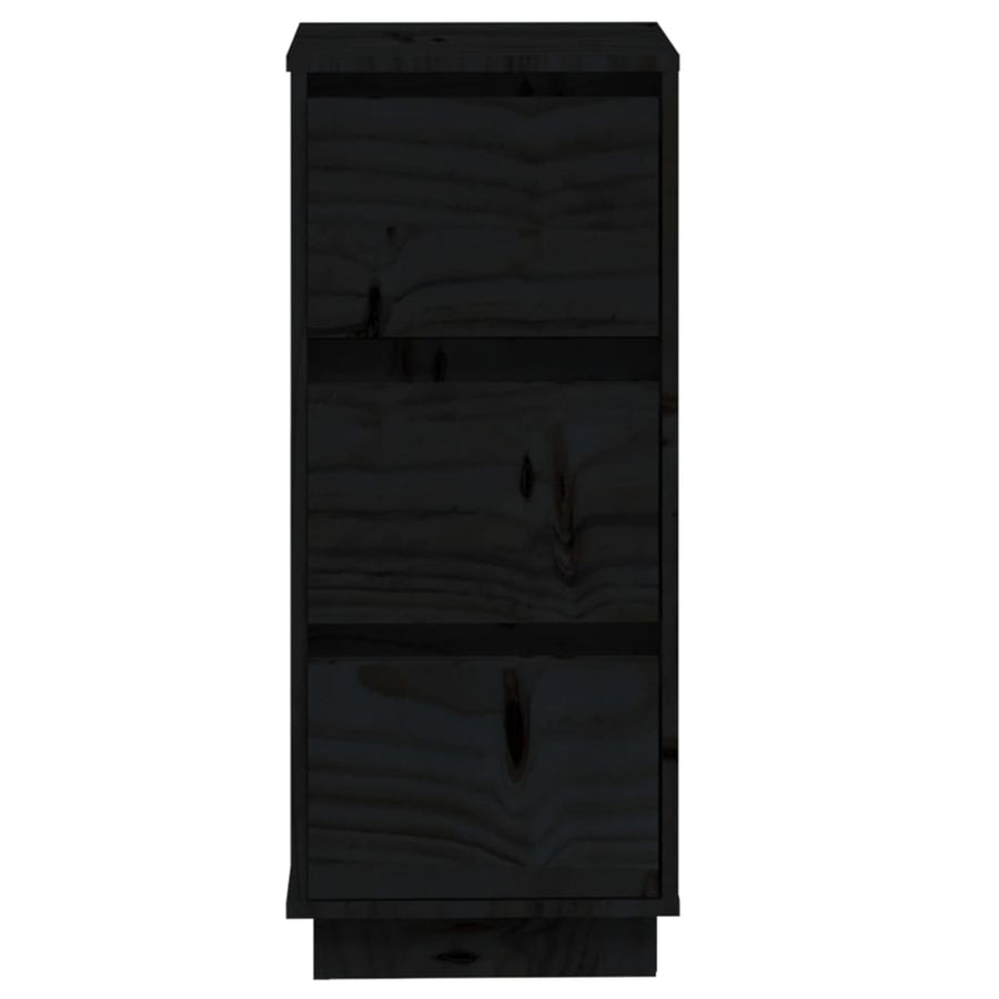 Dressoirs 2 st 32x34x75 cm massief grenenhout zwart 2 Zwart