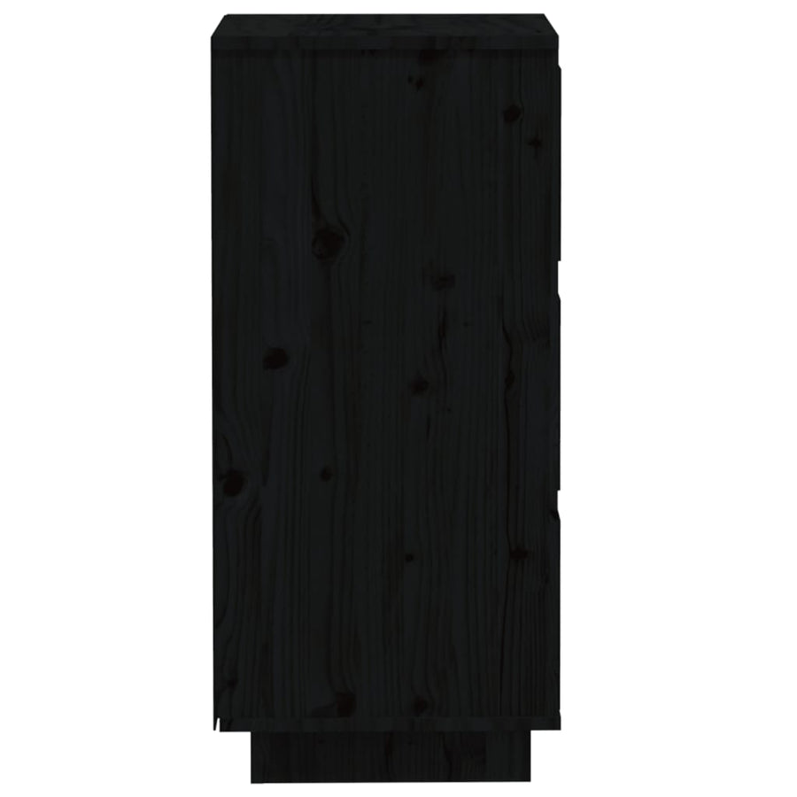 Dressoirs 2 st 32x34x75 cm massief grenenhout zwart 2 Zwart