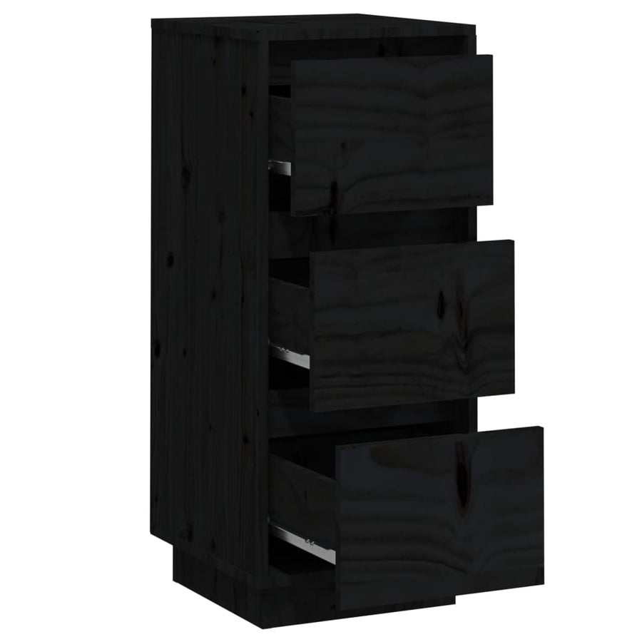 Dressoirs 2 st 32x34x75 cm massief grenenhout zwart 2 Zwart