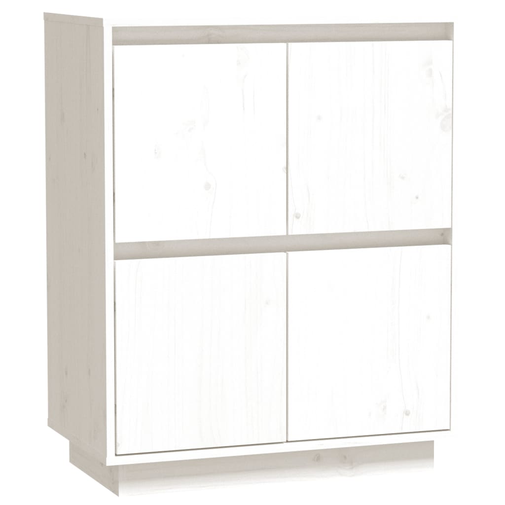 Dressoir 60X34X75 Cm Massief Grenenhout Wit