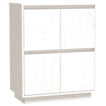 Dressoir 60X34X75 Cm Massief Grenenhout Wit