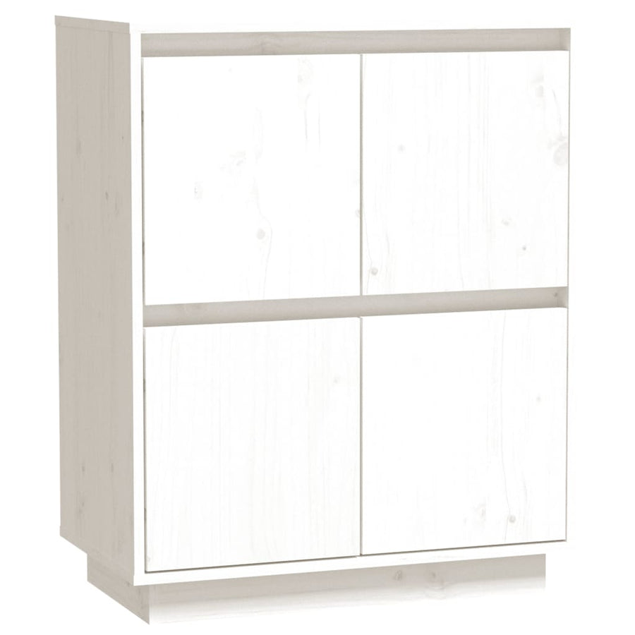Dressoir 60X34X75 Cm Massief Grenenhout Wit