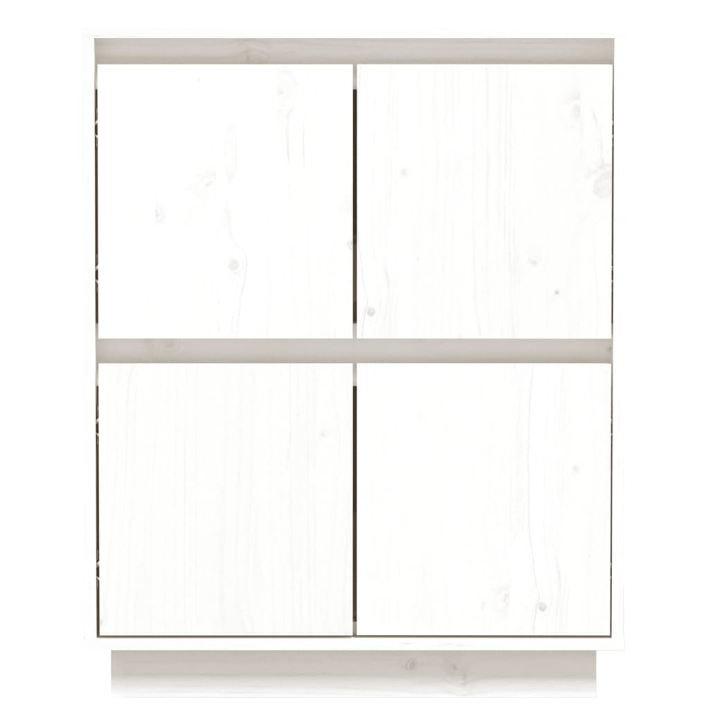 Dressoir 60X34X75 Cm Massief Grenenhout Wit