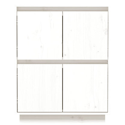 Dressoir 60X34X75 Cm Massief Grenenhout Wit