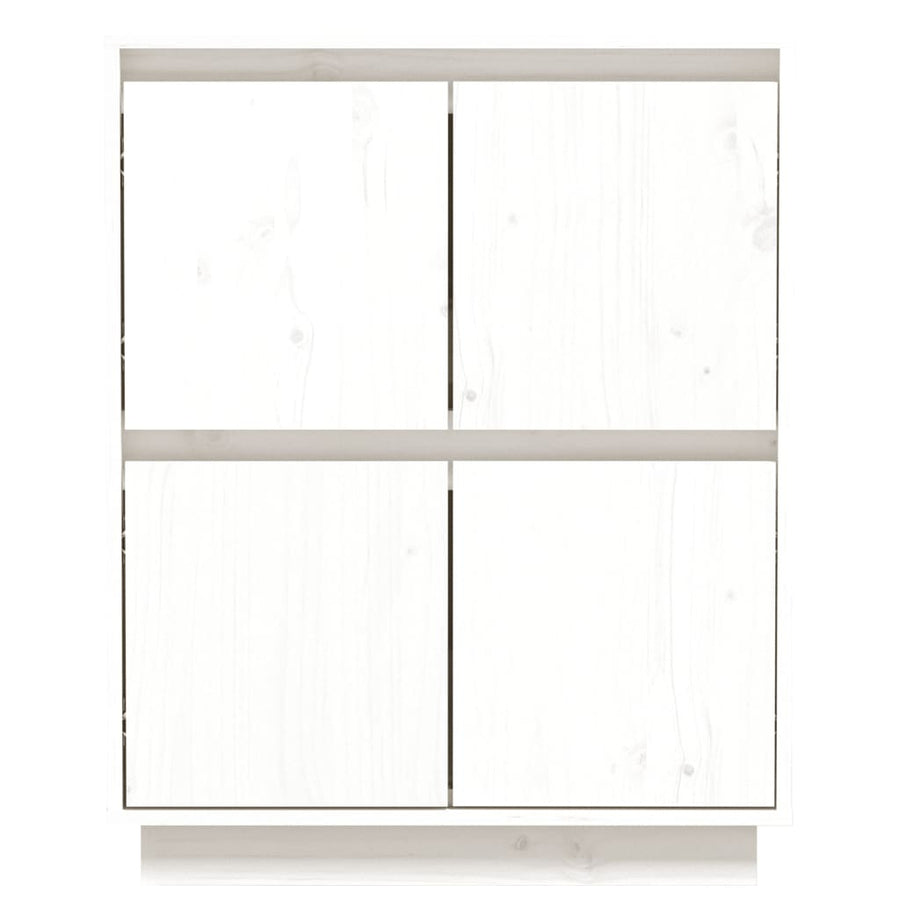Dressoir 60X34X75 Cm Massief Grenenhout Wit