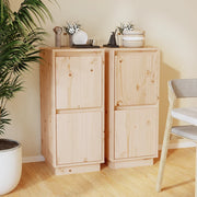 Dressoir massief grenenhout 31,5x34x75 cm bruin