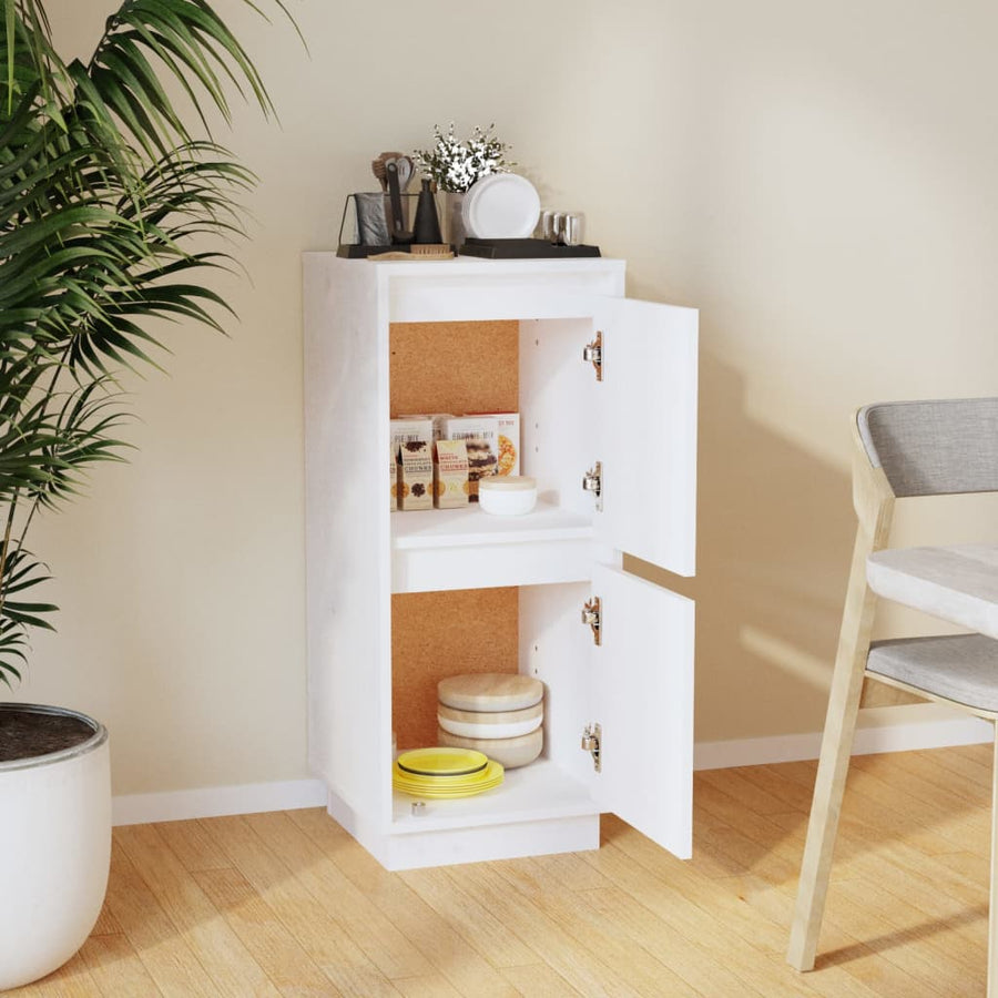 Dressoir 3,5X34X75 Cm Massief Grenenhout 1 Wit