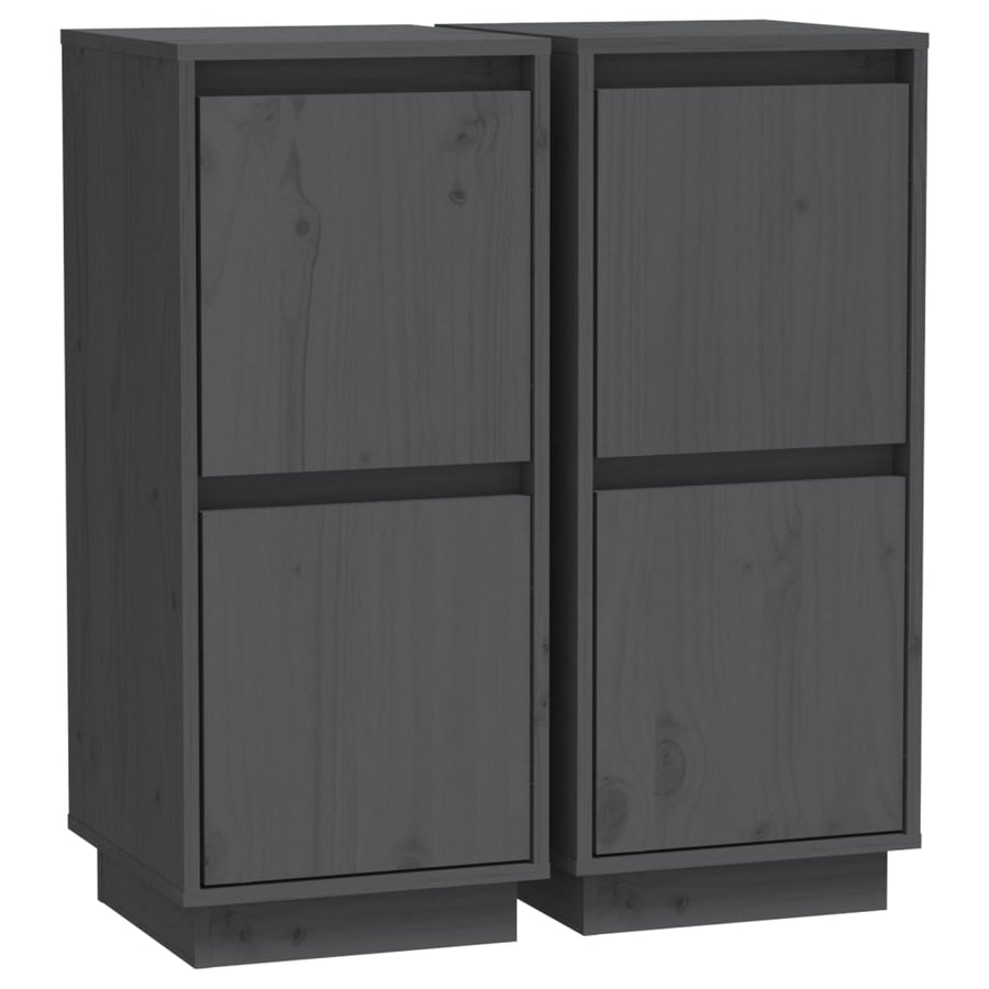 Dressoirs 31,5X34X75 Cm Massief Grenenhout 2 Grijs