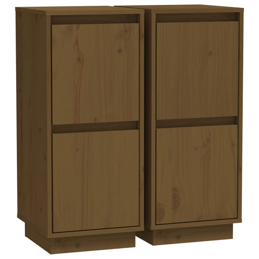 Dressoirs 31,5X34X75 Cm Massief Grenenhout 2 Honingbruin