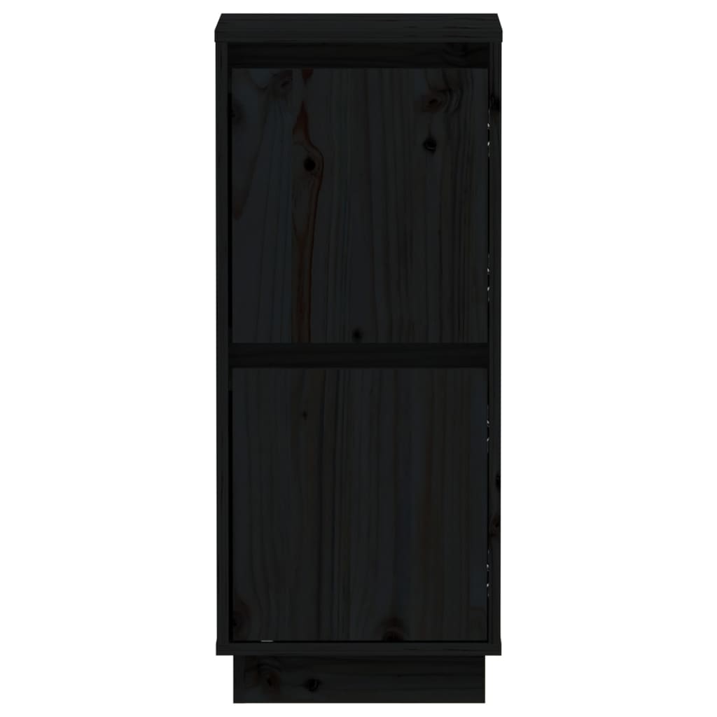 Dressoirs 31,5X34X75 Cm Massief Grenenhout 2 Zwart