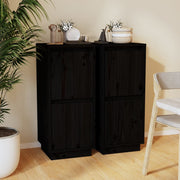 Dressoir 31,5x34x75 cm massief grenenhout zwart